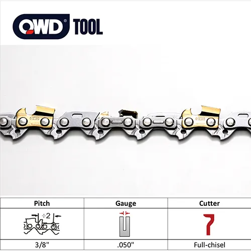 1. 3-8 inch pitch 050 guage full chisel sawchain