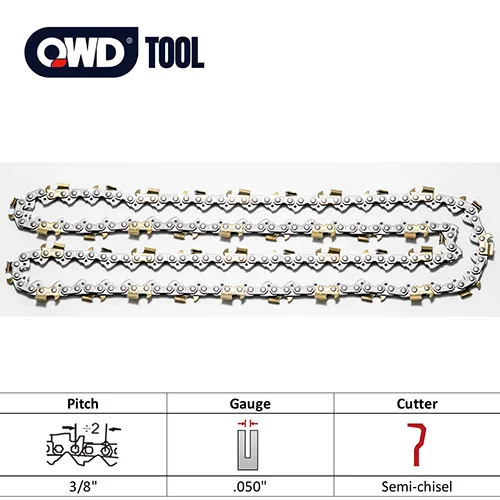 2. 3-8 inch pitch 050 guage semi chisel sawchain