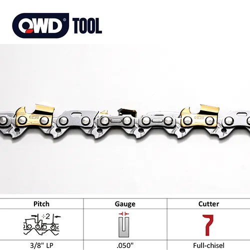 3. 3-8 LP inch pitch 050 guage full chisel sawchain