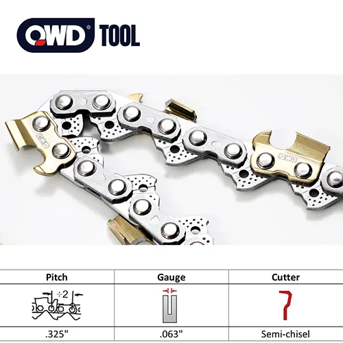6. 325 inch pitch 063 guage semi chisel sawchain